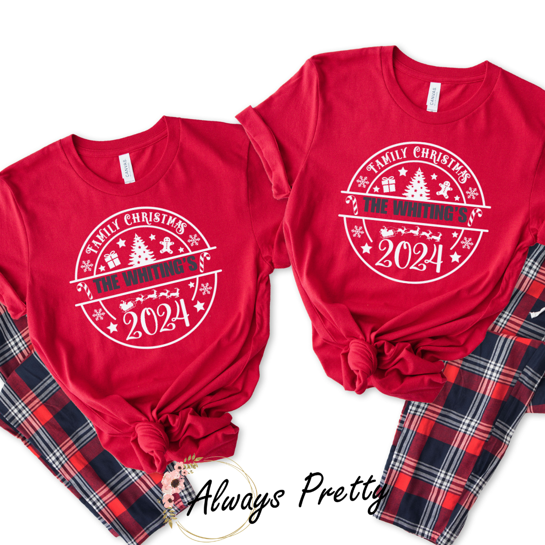 Personalised Family Christmas PJS (Surname OR First Name)