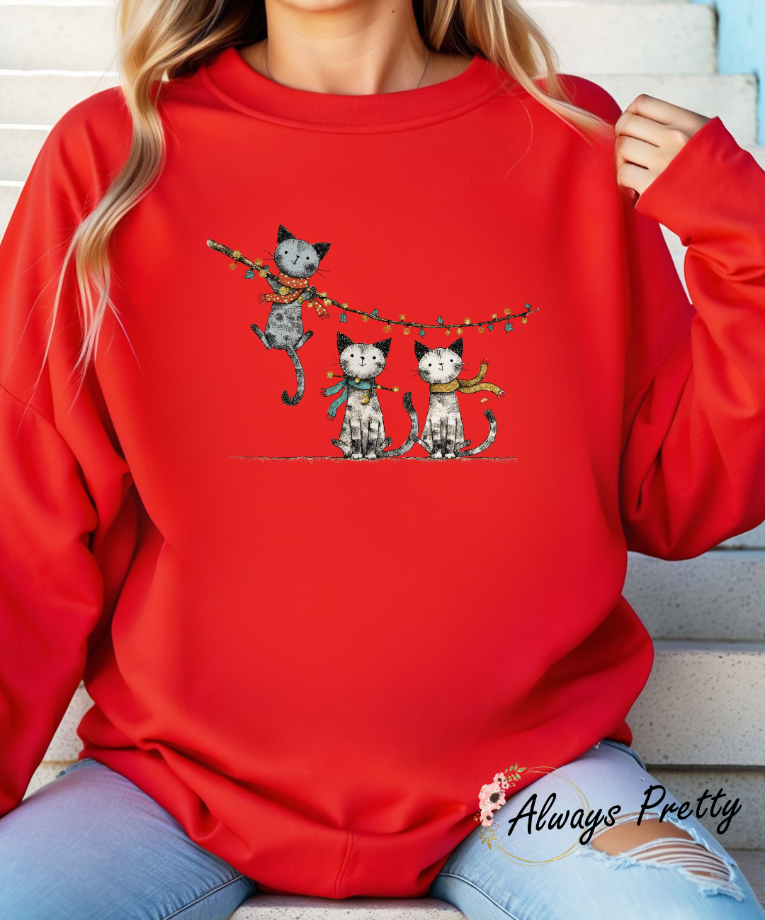 3 x Cute Christmas Cat Design Sweater