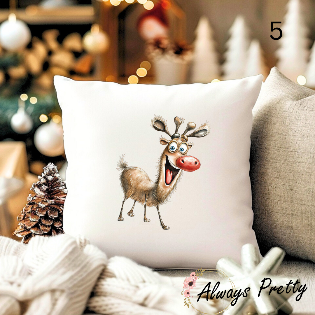 Quirky Reindeer Designs Cushion