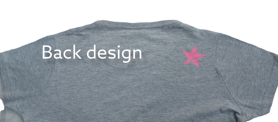 Zebra Heart Design (With Extra Star Added To The Back) Tee