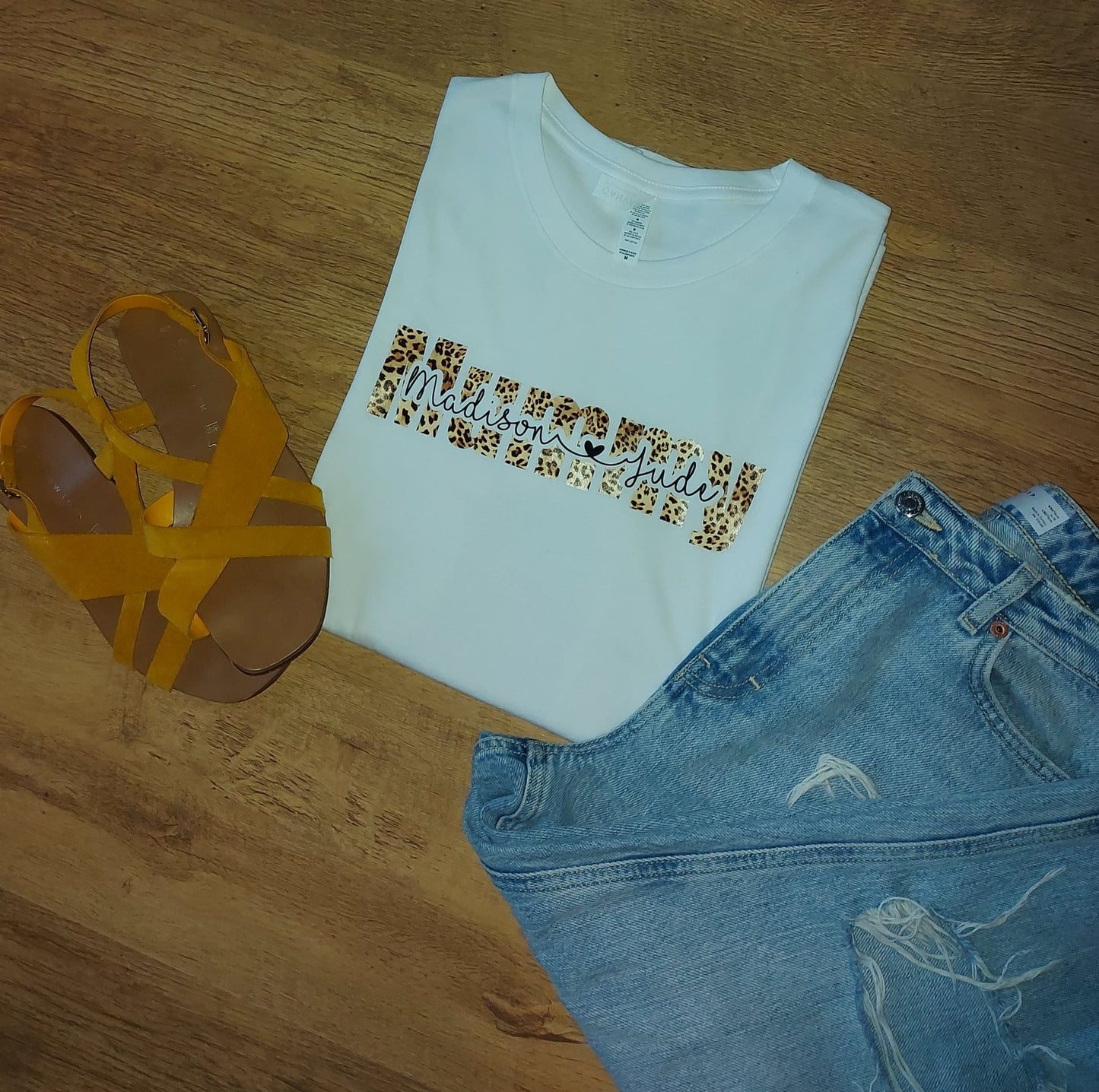Leopard Print Personalised Mummy T-shirt