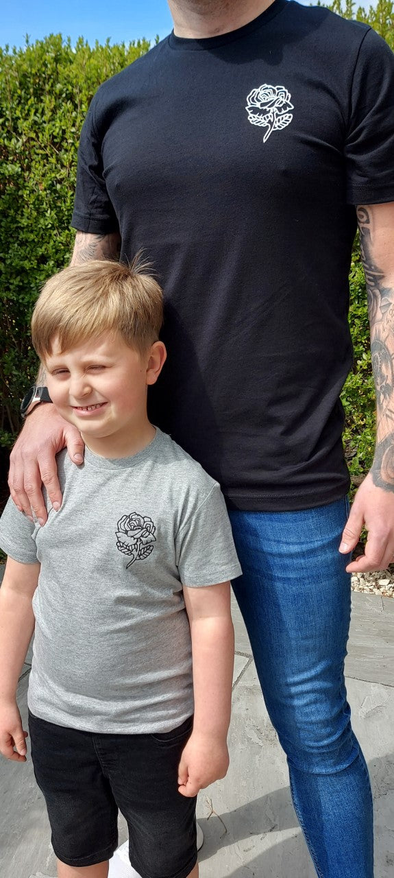 Matching Adult And Child Rose T-Shirts