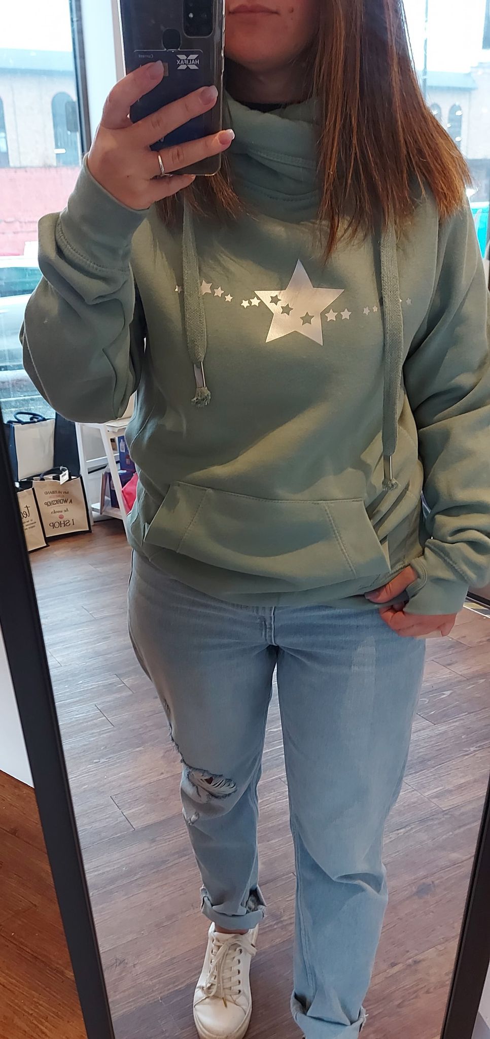 Star Galaxy Swirl Design Chunky Hoodie