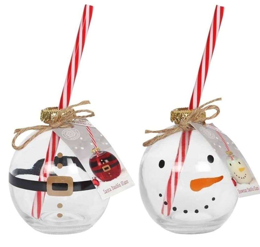 Santa & Snowman Bauble Drinks cups