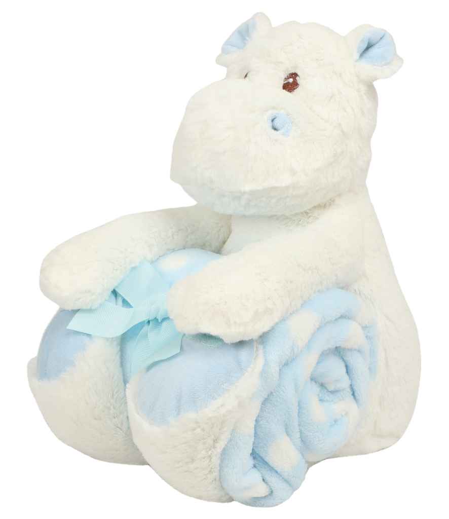 Hippo with Printed Fleece Blanket