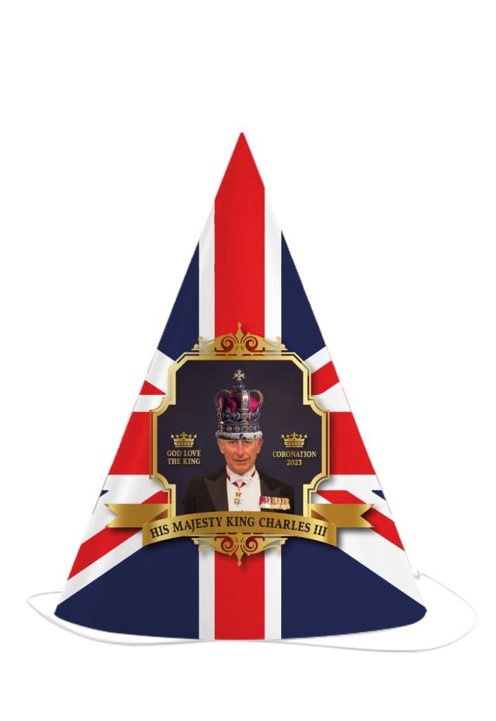 King Coronation Traditional Party Hat Pack Of 8