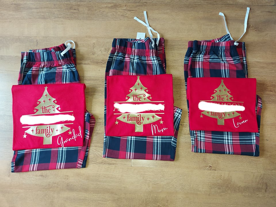 Personalised Family Christmas Pjs - Adult Size