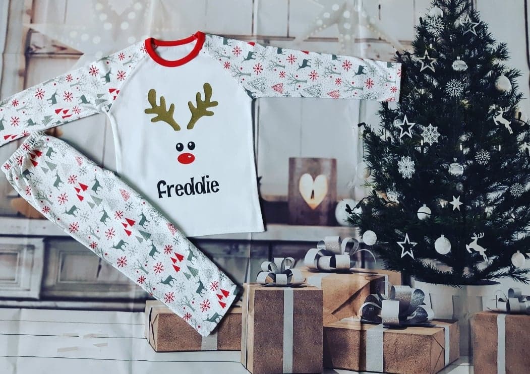 Personalised Grey Christmas Pjs