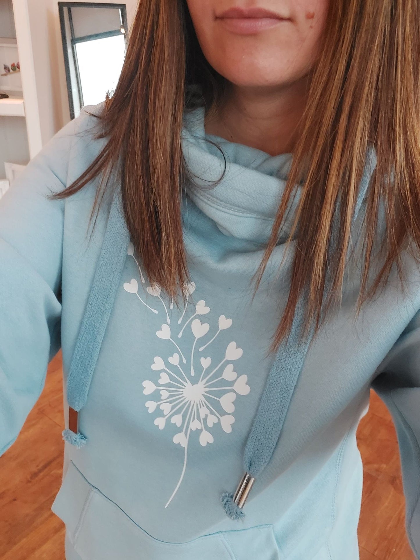 Heart Dandelion Chunky Cowl Hoodie