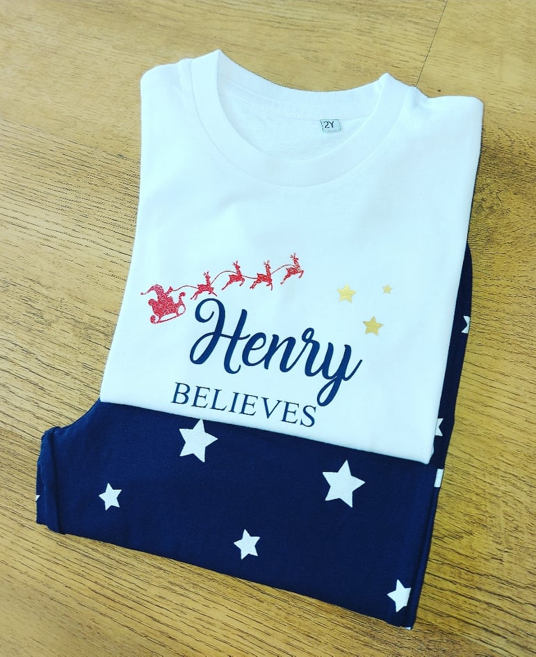 Personalised Christmas Star Pjs