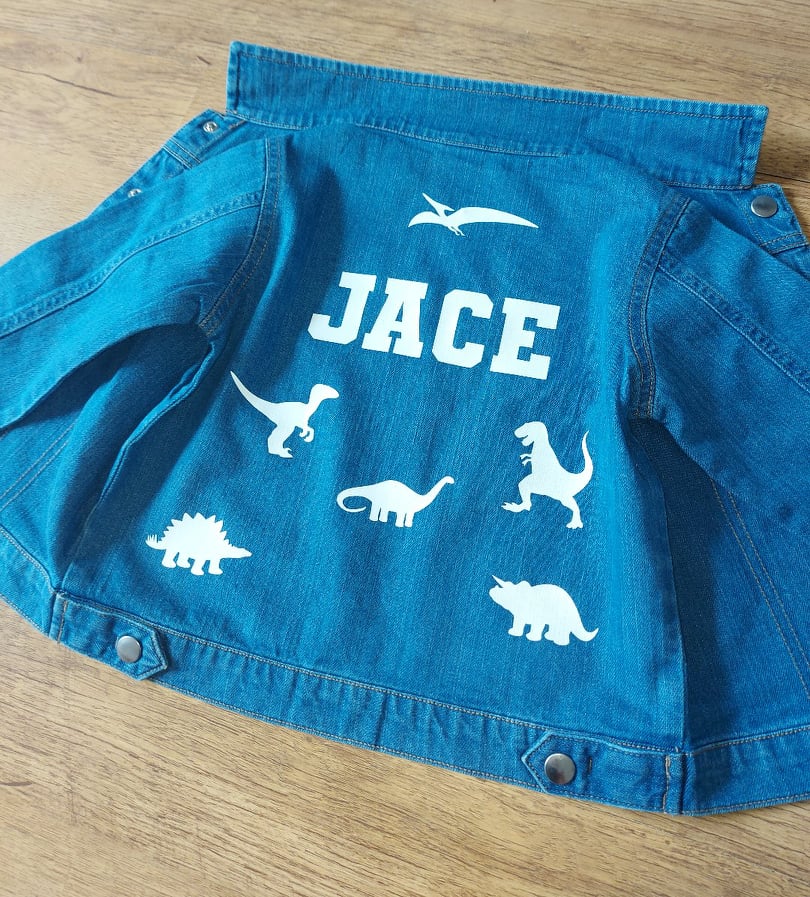 Personalised Dinosaur Denim Jacket