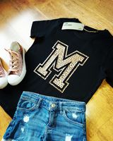 Large Leopard Print Initial - Child T-shirt
