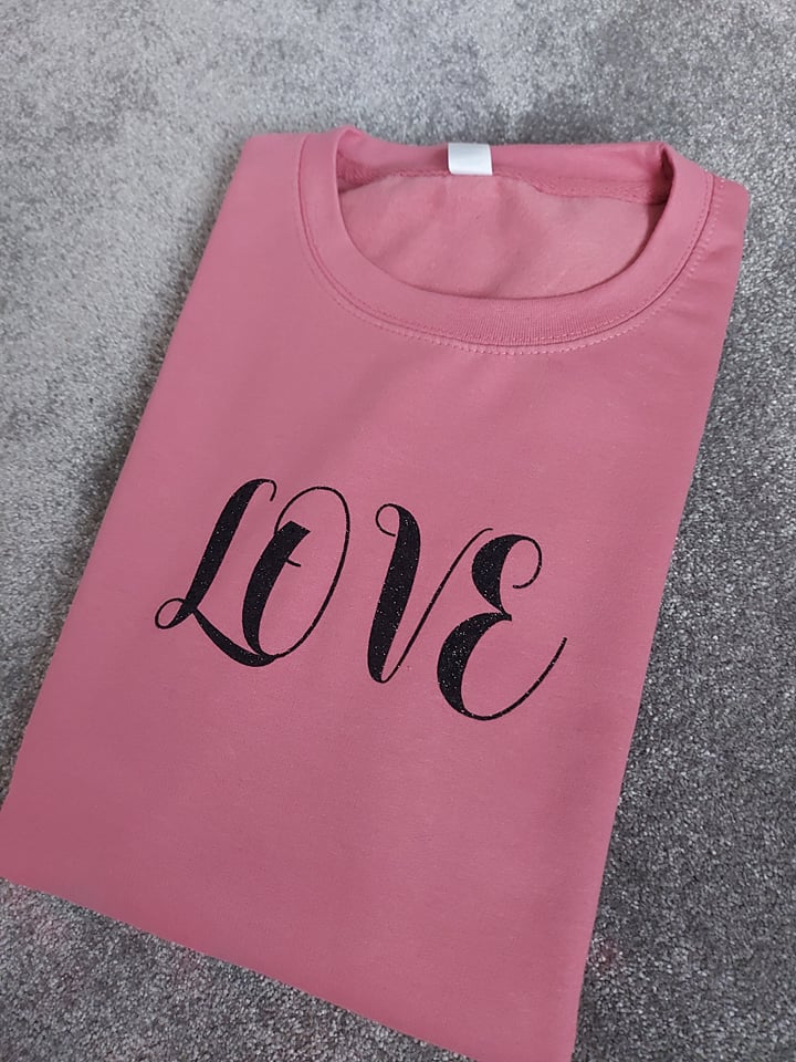 LOVE- Hearts Added to Elbow Sweater