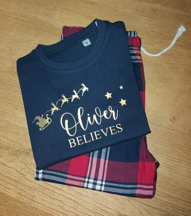 Personalised Santa Sleigh Child Pjs