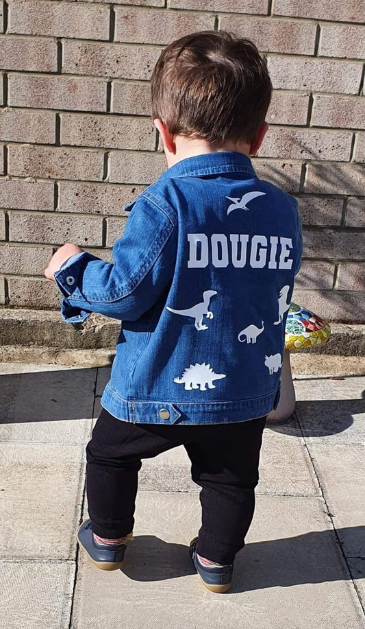 Personalised Dinosaur Denim Jacket