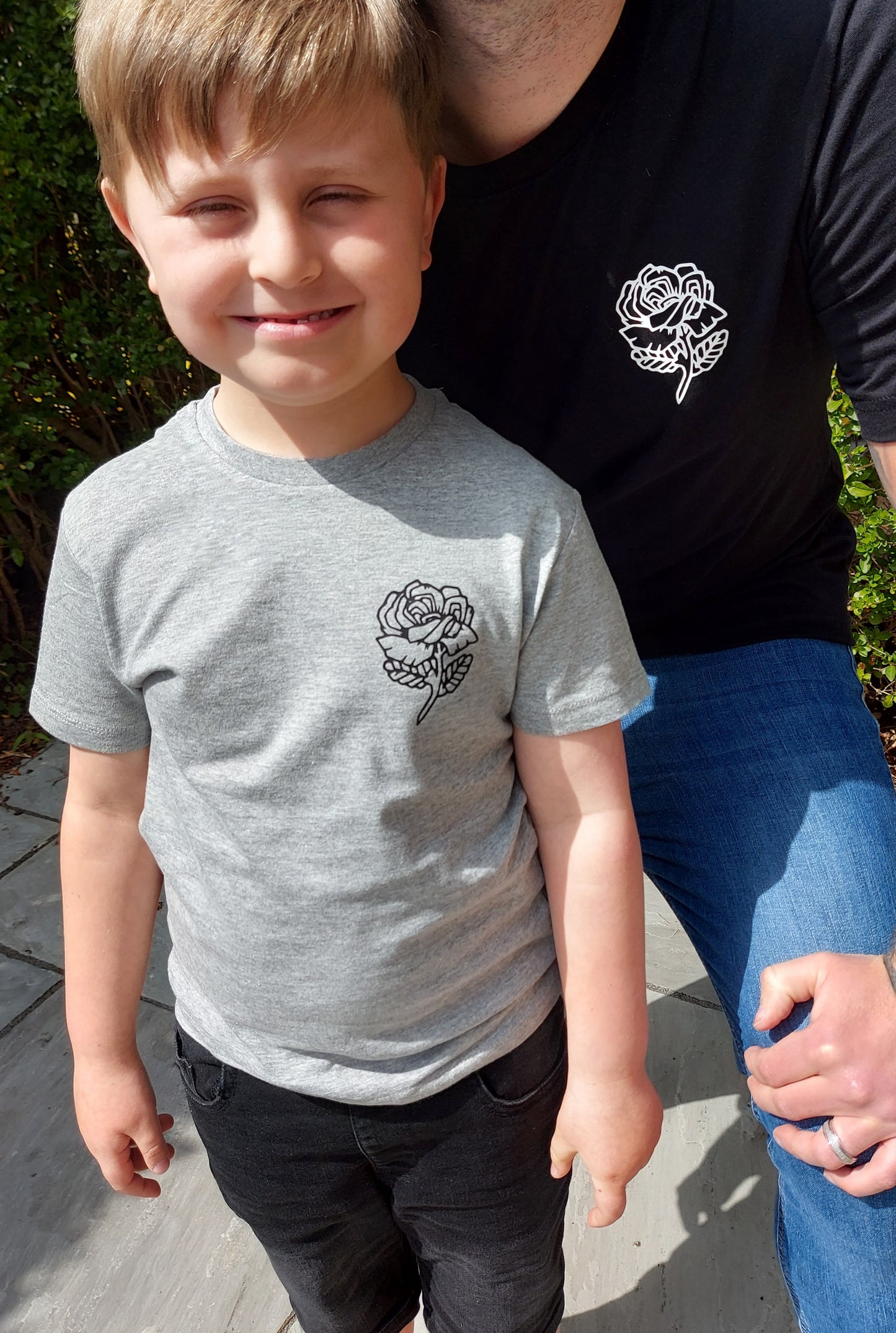 Matching Adult And Child Rose T-Shirts