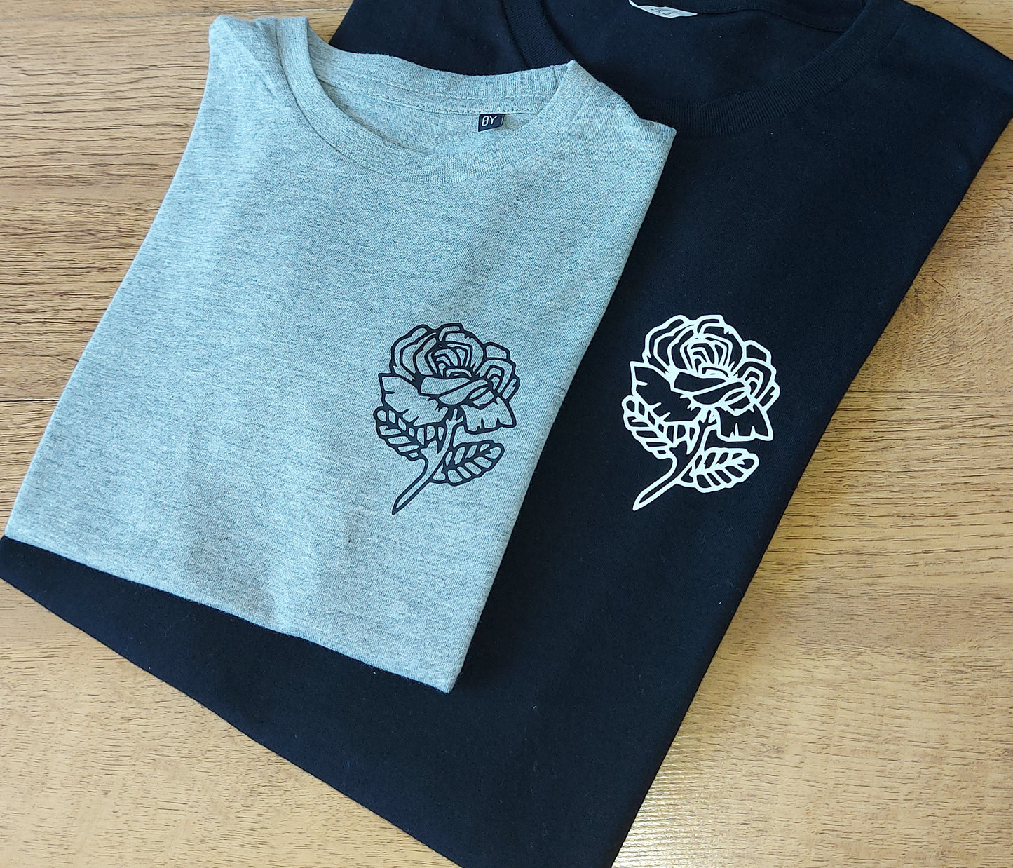 Matching Adult And Child Rose T-Shirts