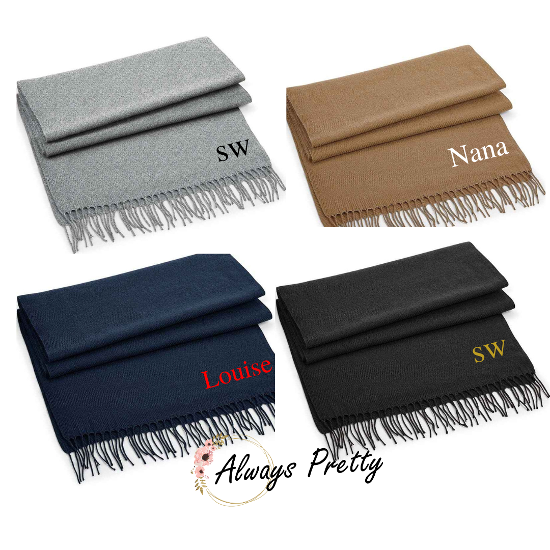 Personalised Scarf (Available With Name Or Initials)