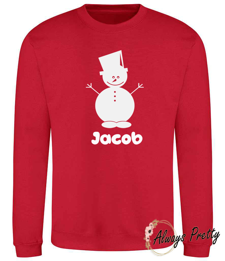 Personalised Snowman Child Sweater