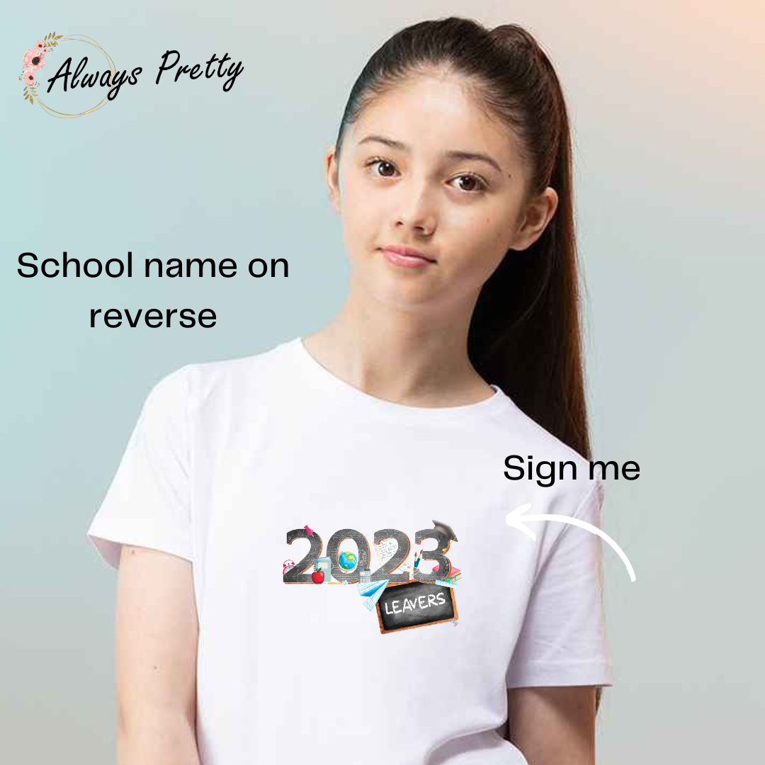 2023 Leavers T-Shirt (Optional School name On Reverse)