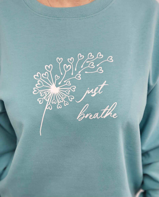 Just Breathe Dandelion Design Sweater