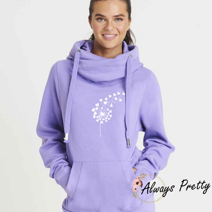 Heart Dandelion Chunky Cowl Hoodie