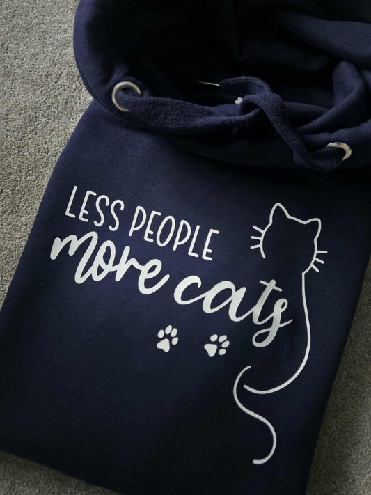 Less People More Cats Cowl Neck Hoodie