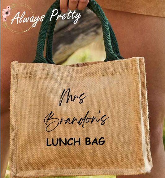 Personalised Mini Jute Lunch Bag