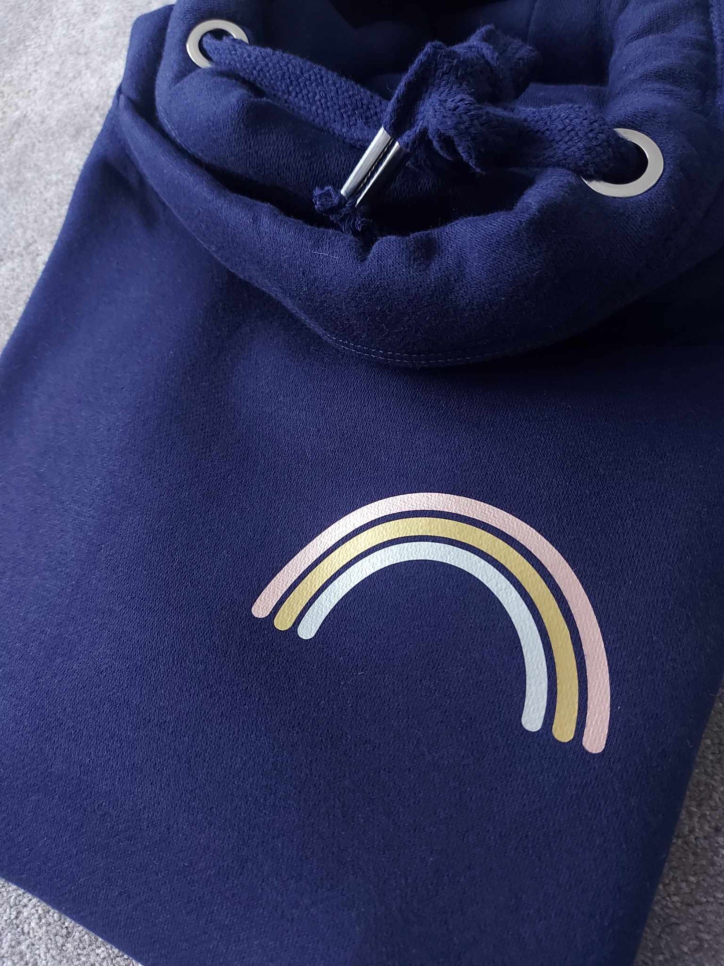 Metallic rainbow Cowl Neck Hoodie