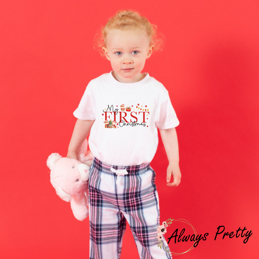 My 1st Christmas Pjs (Different colour Trousers Available)