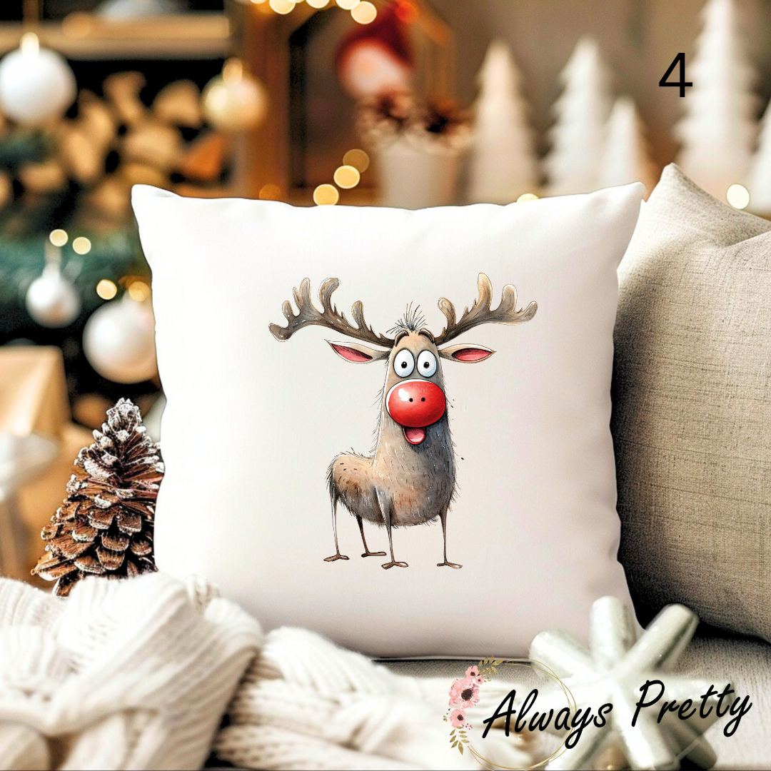 Quirky Reindeer Designs Cushion