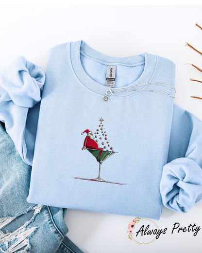 Santa Christmas Martini Glass Deisgn