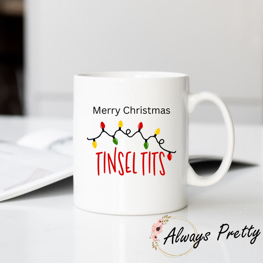 Merry Christmas Tinsel T*ts Mug