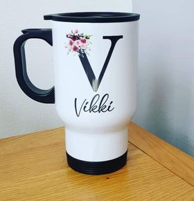 Personalised Floral Travel Mug