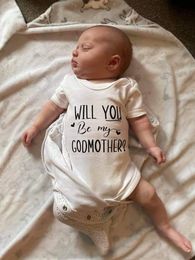 Will You Be My Godmother baby Vest