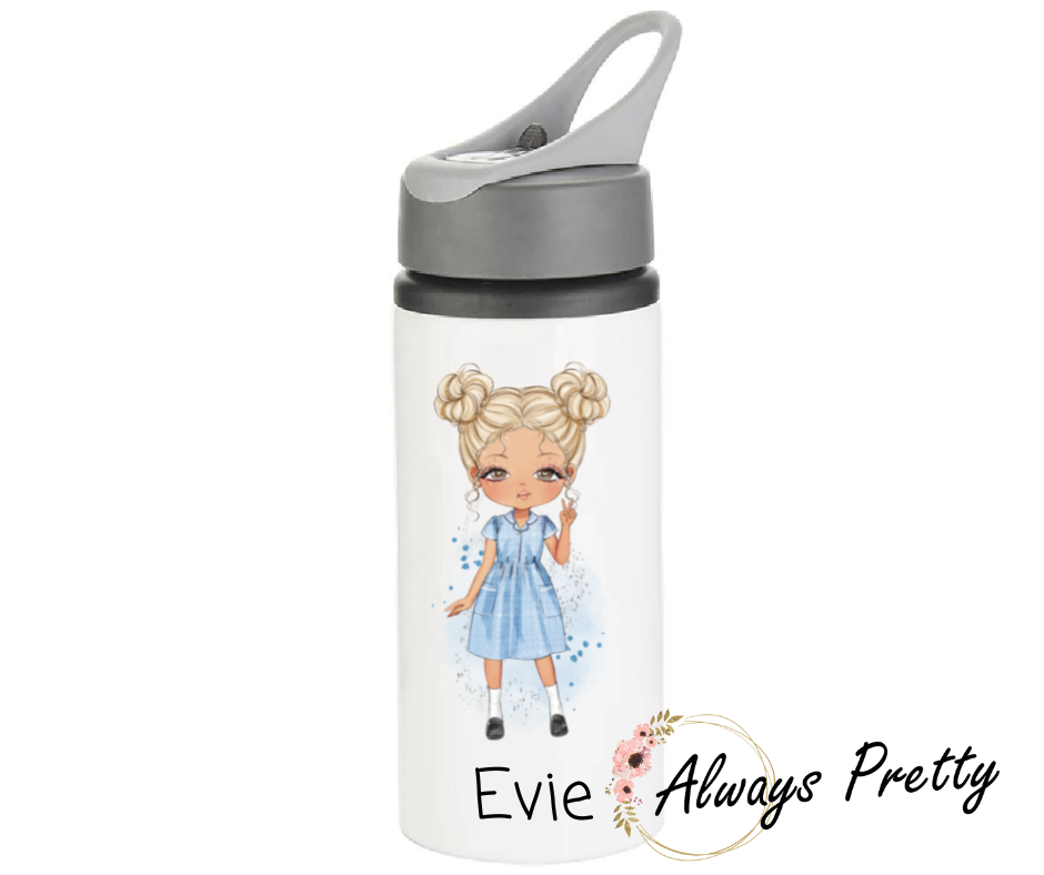 Personalised School Girl Drinks Bottle (36 Designs Available)