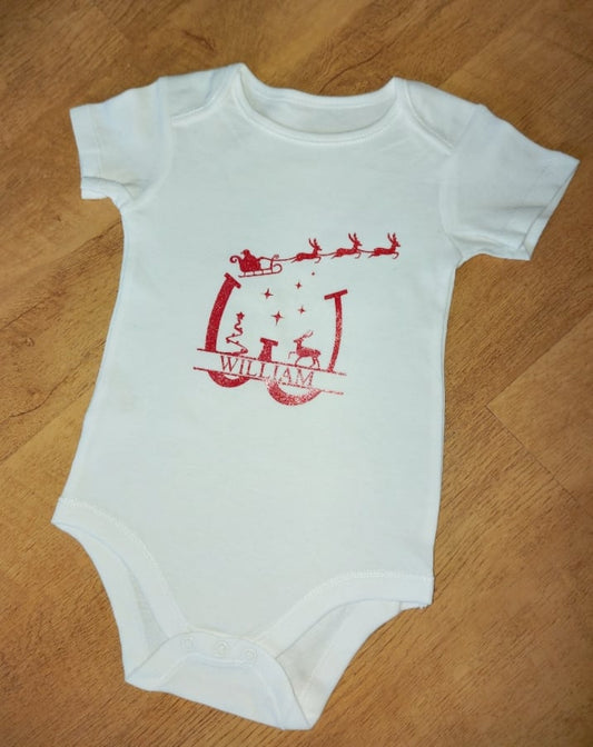 Christmassy Personalised Baby Vest