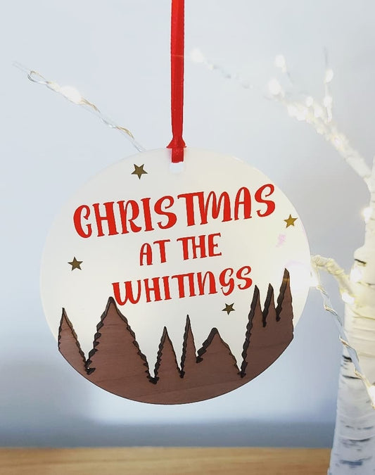 Christmas at the(Personalised) Winter Scene Bauble