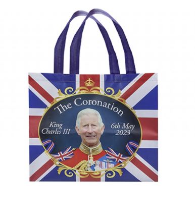 KING CORONATION UNION JACK DESIGN SHOPPING BAG
