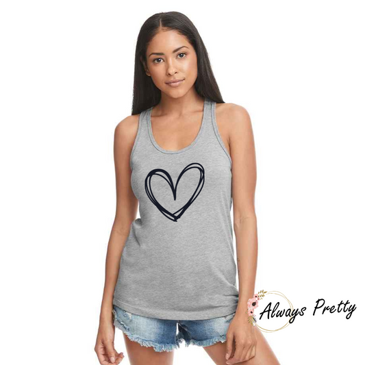 Sketch Heart Vest Top