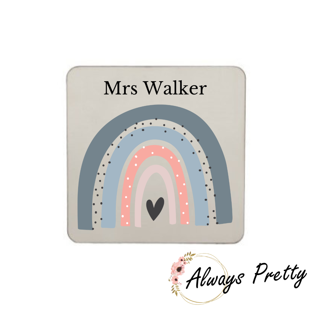 Personalised Rainbow Coaster