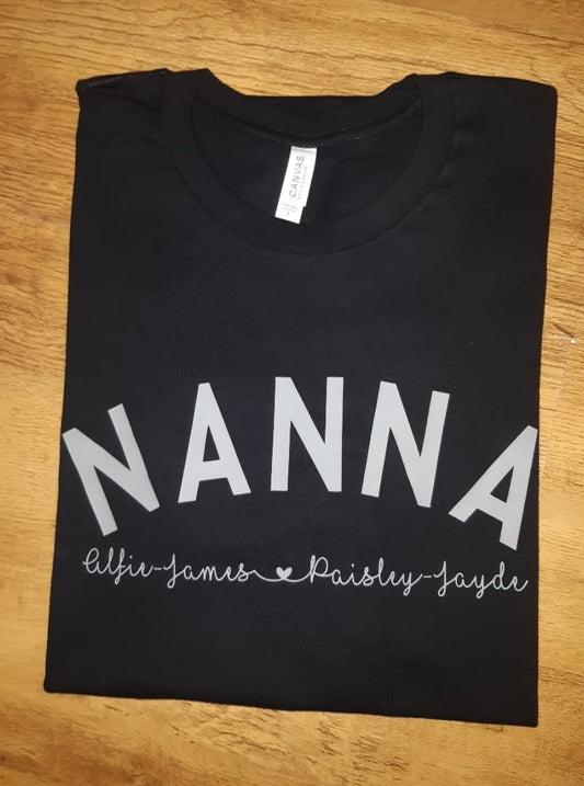 Nanna, Grandma, Mama, Grandma Personalised T-shirt