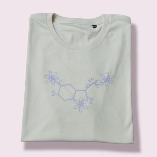 Serotonin Floral Design (With Extra Image On the Back) Tee