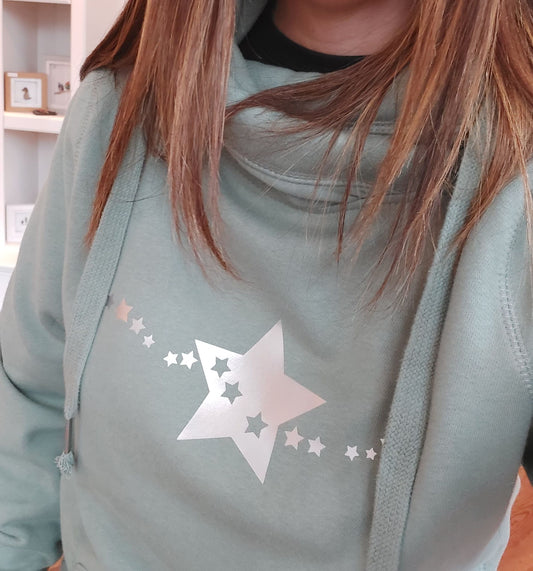 Star Galaxy Swirl Design Chunky Hoodie