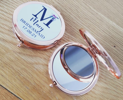 Personalised Bridesmaid Compact Mirrors