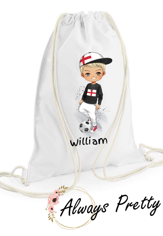 Personalised 'England' Footballer PE Bag (36 Designs)