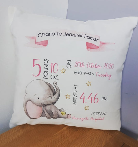 Personalised Baby Newborn Cushion