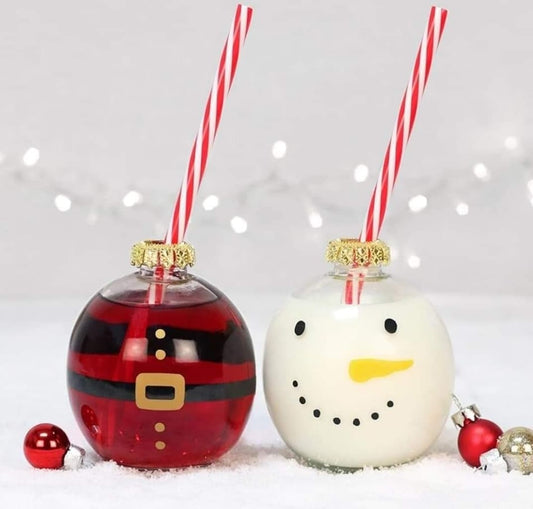 Santa & Snowman Bauble Drinks cups