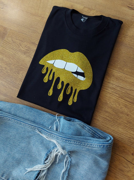 Glittery Drip Lips T-shirt