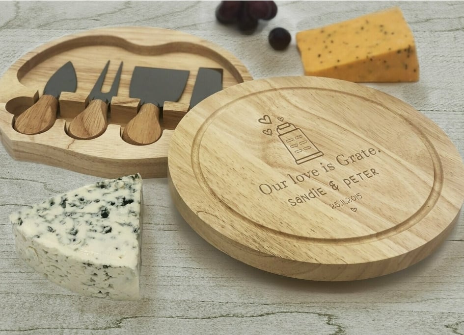 Our Love Is Grate Personalised Engraved Cheese Board